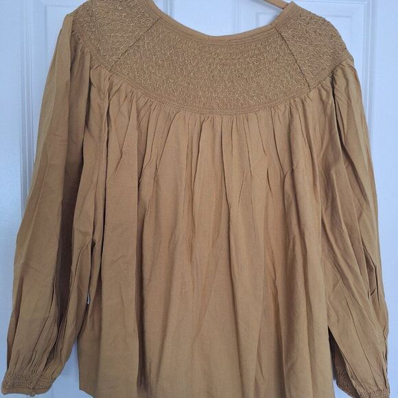 OLD Navy Tan Cotton  viscose  Women's Blouse size 3X - Picture 5 of 8
